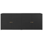 HKH Armário de Jardim em Vime Sintético - 198x55,5x80 Cm - Preto