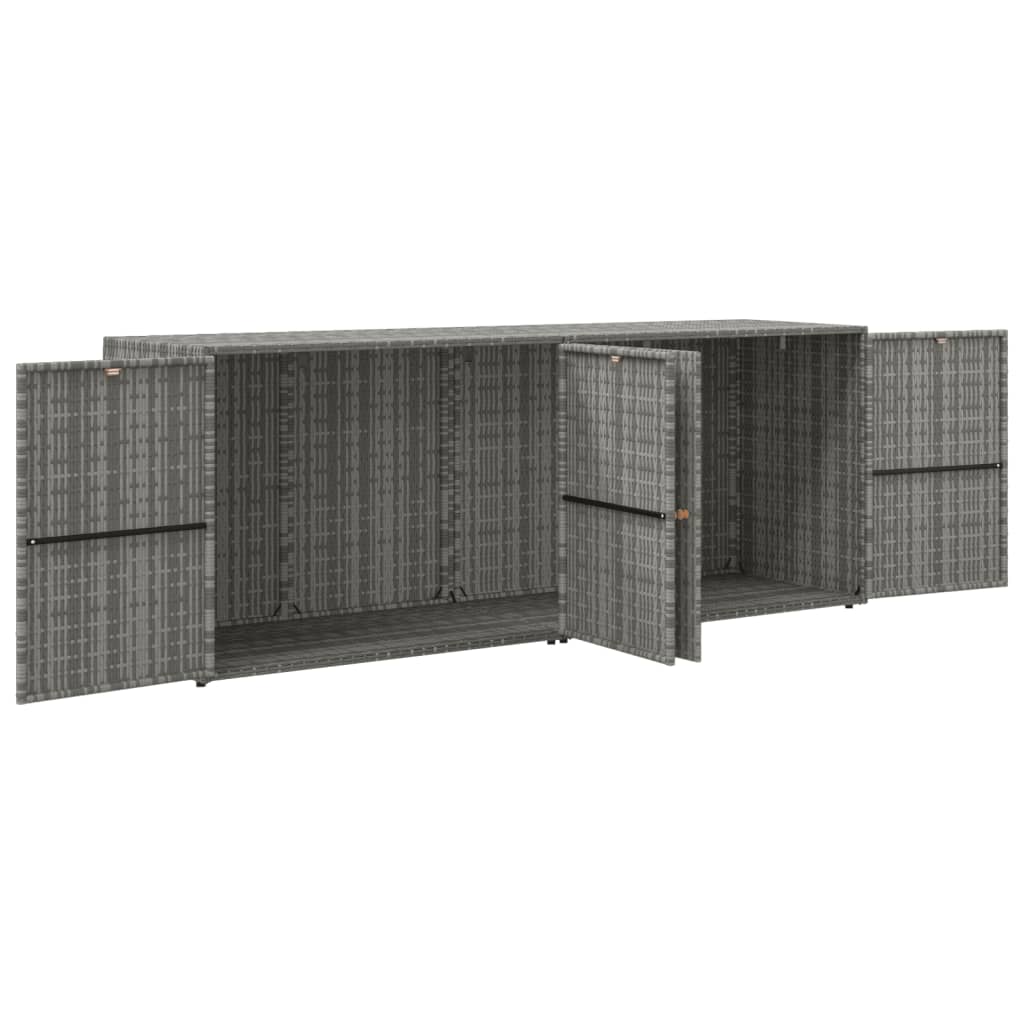 HKH Armario de Almacenamiento de Jardín de Ratán PE - 198x55,5x80 Cm - Gris