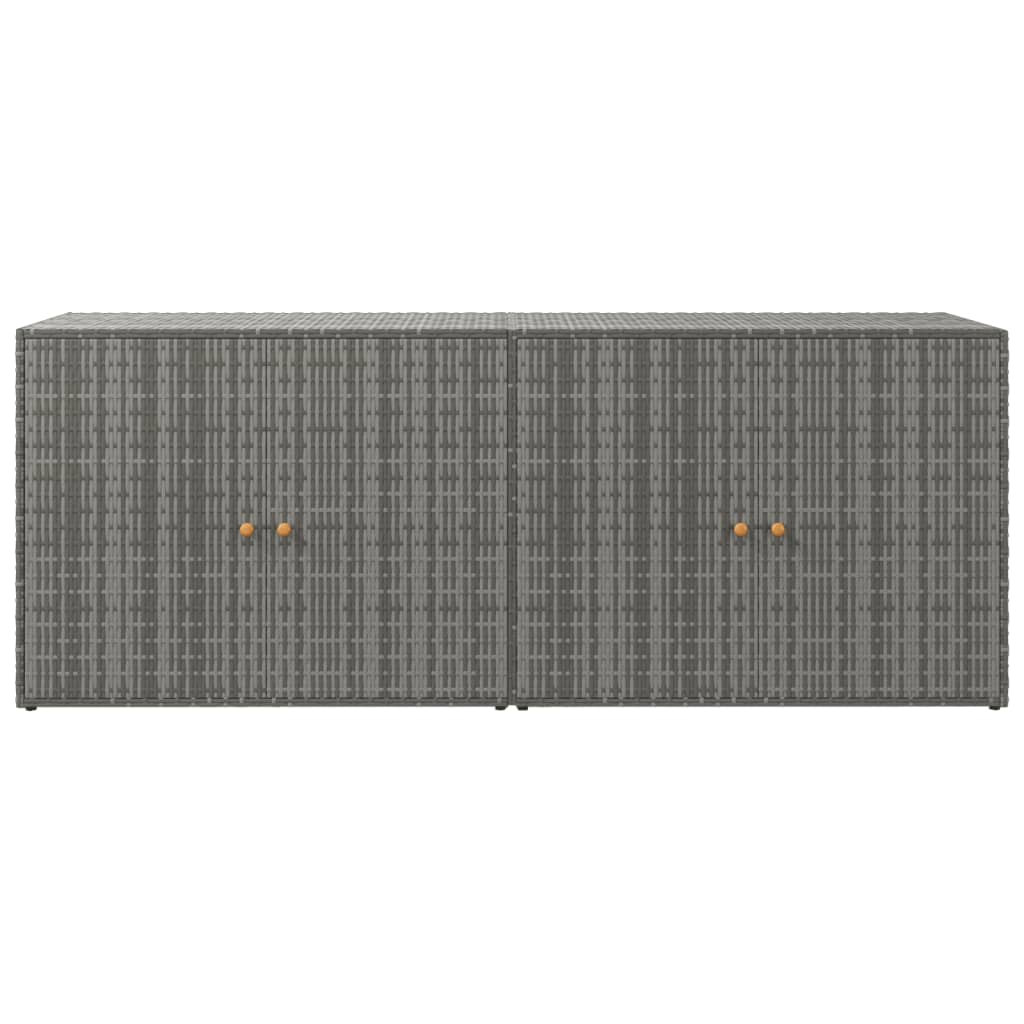 HKH Armario de Almacenamiento de Jardín de Ratán PE - 198x55,5x80 Cm - Gris