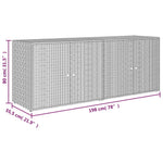 HKH Armario de Almacenamiento de Jardín de Ratán PE - 198x55,5x80 Cm - Gris