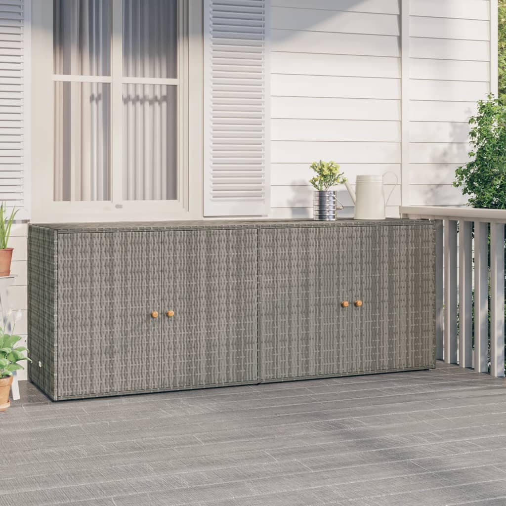 HKH Armario de Almacenamiento de Jardín de Ratán PE - 198x55,5x80 Cm - Gris