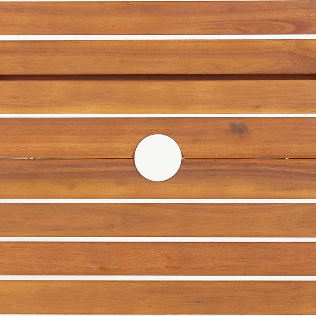 HKH Mesa de Jardim Dobrável Ã˜ 90x75 Cm Madeira de Acácia Maciça - Marrom