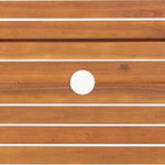 HKH Mesa de Jardim Dobrável Ã˜ 90x75 Cm Madeira de Acácia Maciça - Marrom