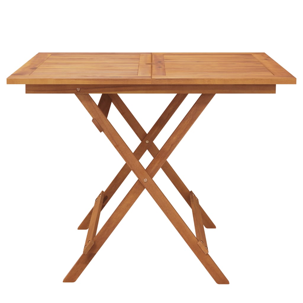 HKH Mesa de Jardim Dobrável 90x90x75 Cm Madeira de Acácia Maciça - Marrom