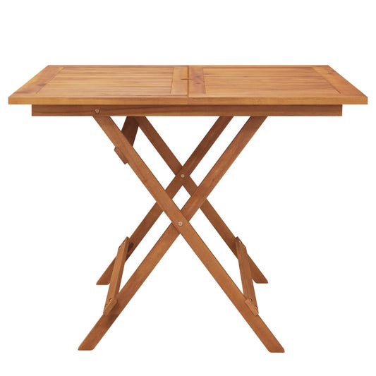 HKH Mesa de Jardim Dobrável 90x90x75 Cm Madeira de Acácia Maciça - Marrom
