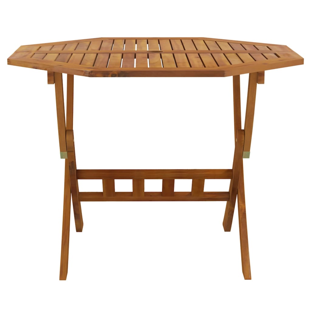 HKH Mesa de Jardim Dobrável 90x75 Cm Madeira de Acácia Maciça - Marrom