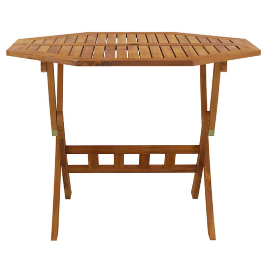 HKH Mesa de Jardim Dobrável 90x75 Cm Madeira de Acácia Maciça - Marrom