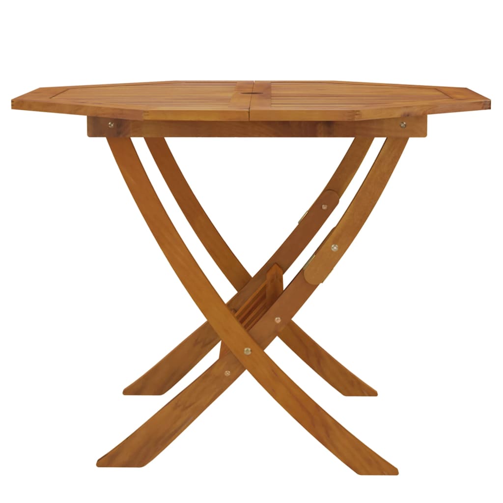 HKH Mesa de Jardim Dobrável 90x75 Cm Madeira de Acácia Maciça - Marrom