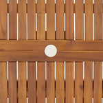 HKH Mesa de Jardim Dobrável 90x75 Cm Madeira de Acácia Maciça - Marrom
