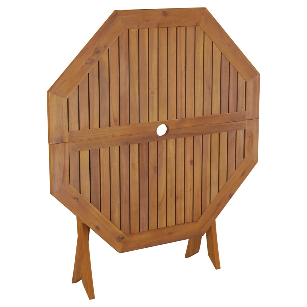 HKH Mesa de Jardim Dobrável 90x75 Cm Madeira de Acácia Maciça - Marrom