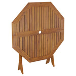 HKH Mesa de Jardim Dobrável 90x75 Cm Madeira de Acácia Maciça - Marrom