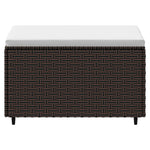 HKH Reposapiés de jardín con cojines 2 Uds. Ratán PE Marrón - Marrón