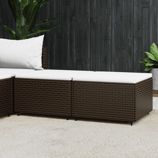 HKH Apoios de Pés para Jardim com Almofadões 2 Pcs Vime Pe Castanho - Marrom