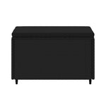 HKH Apoios de Pés para Jardim com Almofadões 2 Pcs Vime Pe - Preto