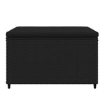 HKH Apoios de Pés para Jardim com Almofadões 2 Pcs Vime Pe - Preto