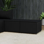 HKH Apoios de Pés para Jardim com Almofadões 2 Pcs Vime Pe - Preto