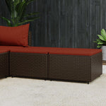 HKH Apoios de Pés para Jardim com Almofadões 2 Pcs Vime Pe Castanho - Marrom