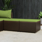 HKH Apoios de Pés para Jardim com Almofadões 2 Pcs Vime Pe Castanho - Marrom