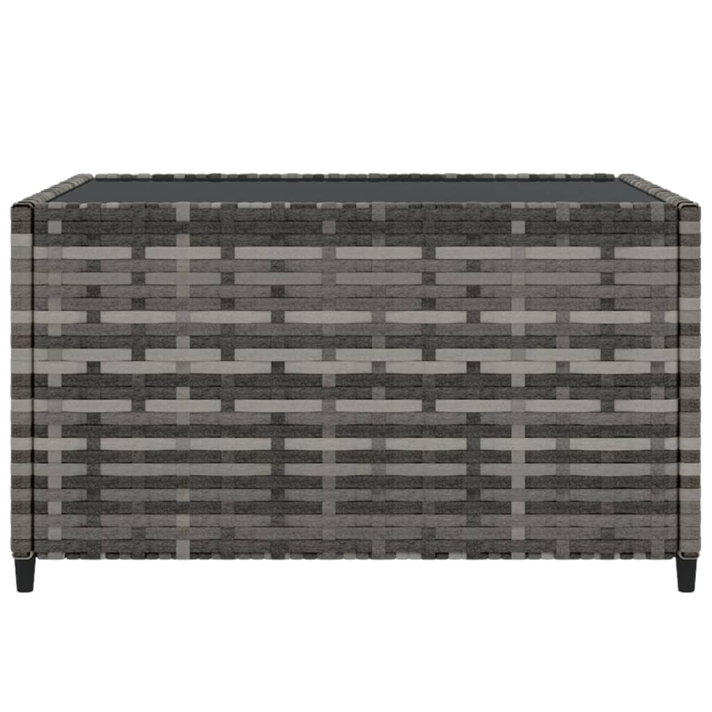 HKH Mesa de Centro para Jardim Quadrada 50x50x30cm Vime Pe - Cinzento