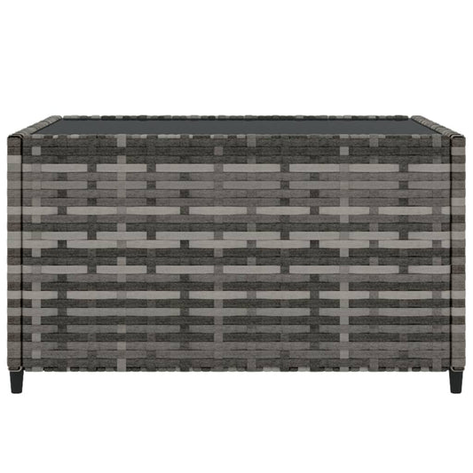 HKH Mesa de Centro para Jardim Quadrada 50x50x30cm Vime Pe - Cinzento
