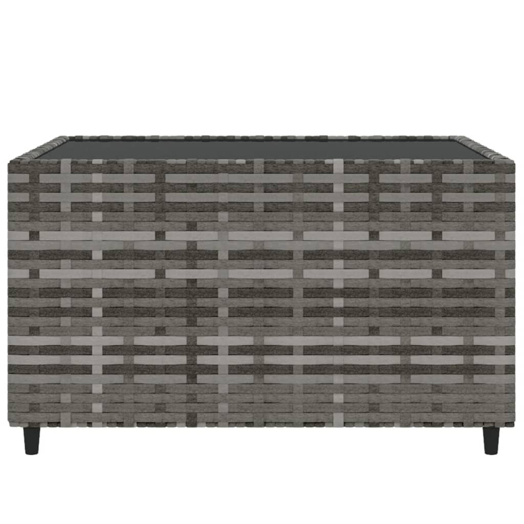 HKH Mesa de Centro para Jardim Quadrada 50x50x30cm Vime Pe - Cinzento