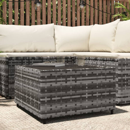 HKH Mesa de Centro para Jardim Quadrada 50x50x30cm Vime Pe - Cinzento