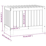HKH Caixa De Arrumação Jardim 76x42, Pinho Maciço - Preto