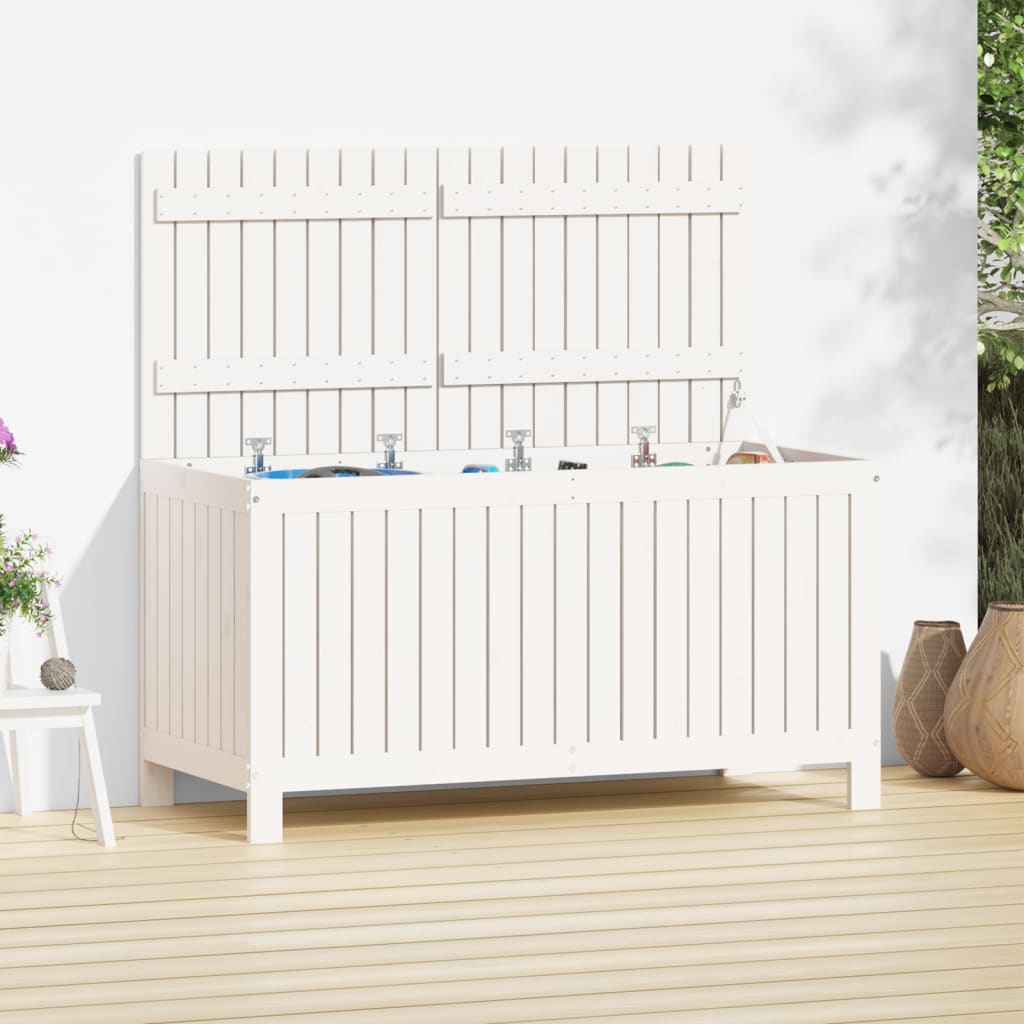 HKH Arcón de Almacenamiento para Jardín de Pino Macizo - Blanco