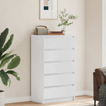 HKH Cómoda alta de madera de 60 x 36 x 103 cm - Blanca