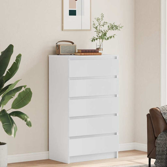 HKH Armário de Gavetas Alto em derivados de Madeira 60 X 36 X 103 Cm - Branco