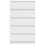 HKH Cómoda alta de madera de 60 x 36 x 103 cm - Blanca