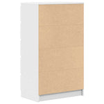 HKH Cómoda alta de madera de 60 x 36 x 103 cm - Blanca