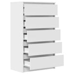 HKH Cómoda alta de madera de 60 x 36 x 103 cm - Blanca