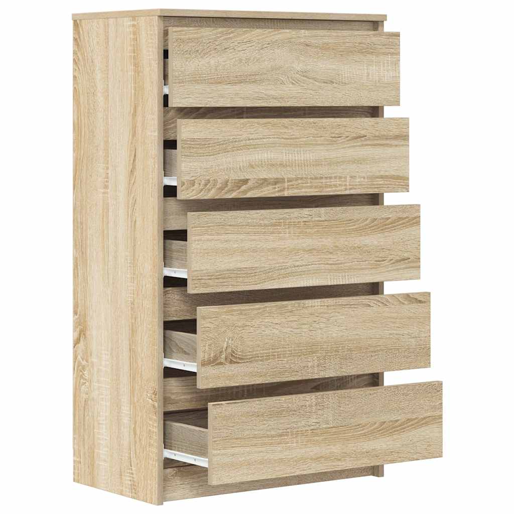 HKH Cajonera Alta de Madera Contrachapada 60 X 36 X 103 Cm - Roble Sonoma