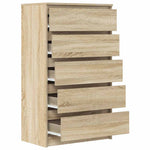 HKH Cajonera Alta de Madera Contrachapada 60 X 36 X 103 Cm - Roble Sonoma