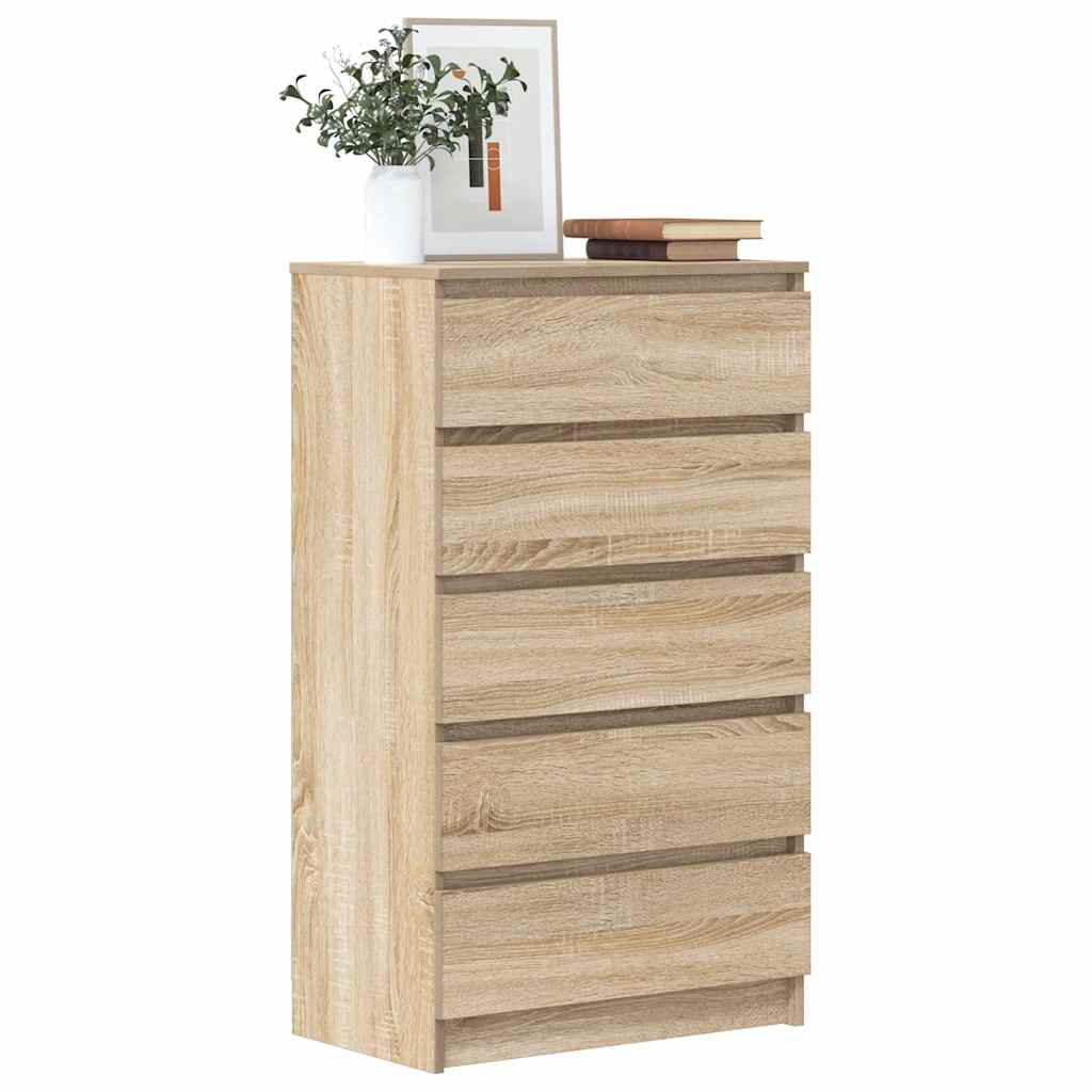 HKH Cajonera Alta de Madera Contrachapada 60 X 36 X 103 Cm - Roble Sonoma