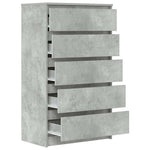 HKH Cajonera Alta de Madera Contrachapada 60 X 36 X 103 Cm - Gris Cemento