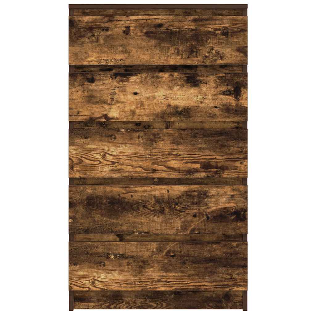 HKH Armario alto con cajones de aglomerado 60 x 36 x 103 cm - Roble Ahumado