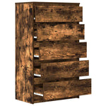 HKH Armario alto con cajones de aglomerado 60 x 36 x 103 cm - Roble Ahumado