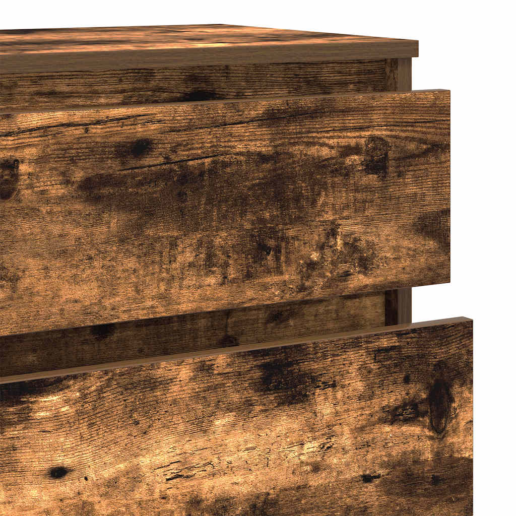 HKH Armario alto con cajones de aglomerado 60 x 36 x 103 cm - Roble Ahumado