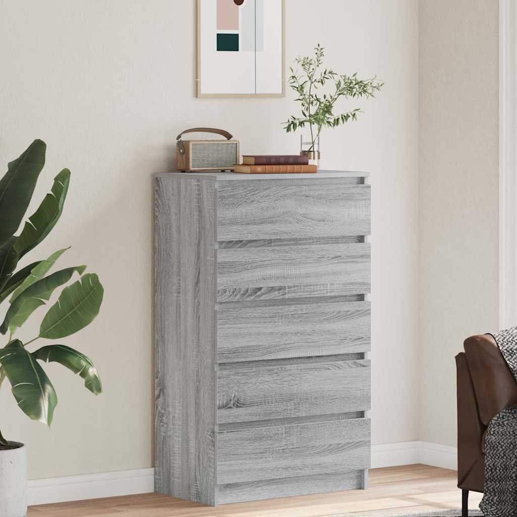 HKH Cajonera Alta de Aglomerado 60 X 36 X 103 Cm - Gris Sonoma