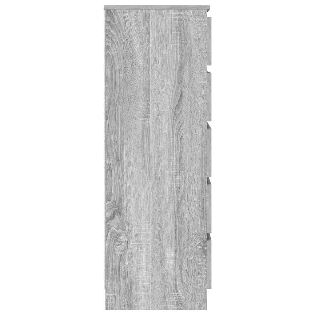HKH Armário de Gavetas Alto em derivados de Madeira 60 X 36 X 103 Cm - Cinzento Sonoma