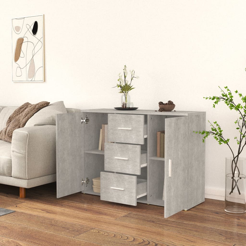Aparador HKH de madera de ingeniería 91 x 29,5 x 65 cm - Gris-Cemento