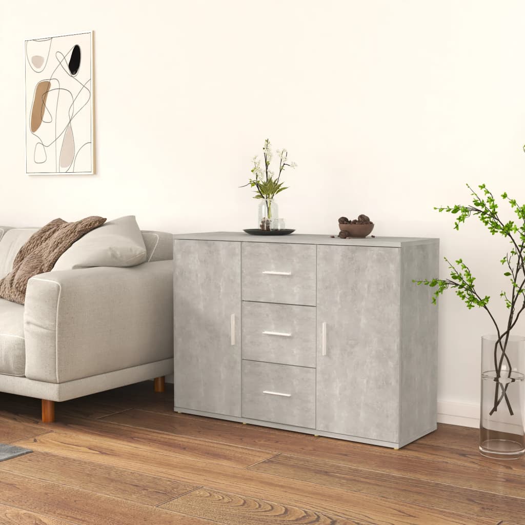 Aparador HKH de madera de ingeniería 91 x 29,5 x 65 cm - Gris-Cemento