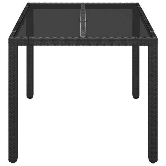 HKH Mesa de Jardim com Tampo de Vidro Vime Pe - Preto