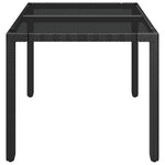 HKH Mesa de Jardim com Tampo de Vidro Vime Pe - Preto