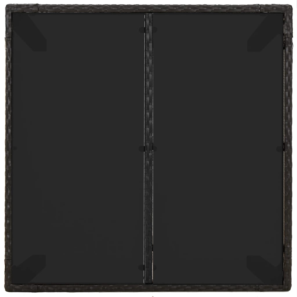 HKH Mesa de Jardim com Tampo de Vidro Vime Pe - Preto