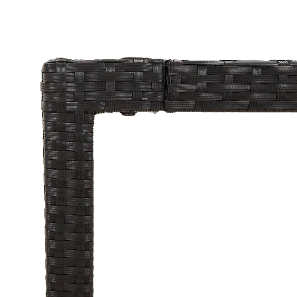 HKH Mesa de Jardim com Tampo de Vidro Vime Pe - Preto