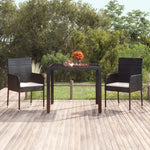 HKH Mesa de Jardim com Tampo de Vidro Vime Pe - Preto
