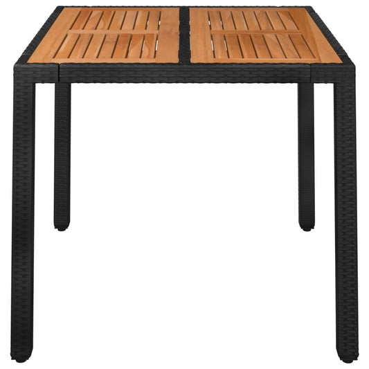 HKH Mesa de Jardim com Tampo de Madeira Vime Pe - Preto